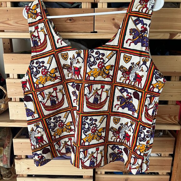 Meadows medieval print cotton tank NWOT - Picture 2 of 4